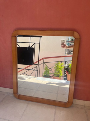 Vintage wall mirror used with wooden frame