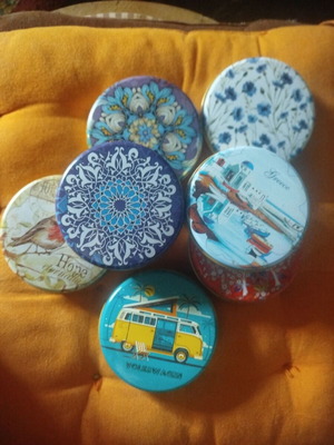 Soap in metal tin new with Boho and Mandala design