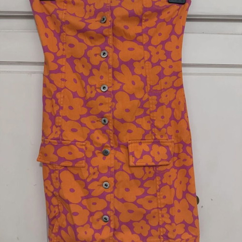ASOS floral mini dress, orange, size S
