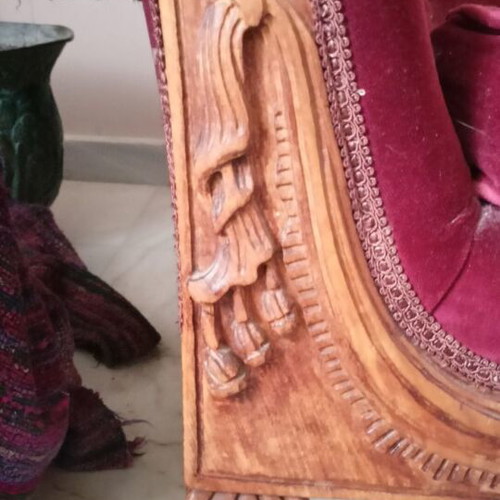 Classic antique sofa used with velvet upholstery