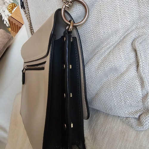 Guess shoulder bag like new, beige with black and metallic details