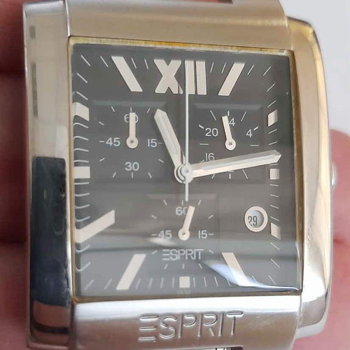 Esprit 805 Chronograph men's watch used, stainless steel, black dial