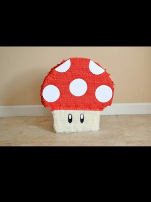 Mushroom pinata new, 32-40 cm height with ribbons