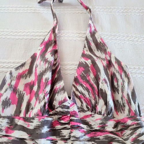 H&M Divided Patterned Halterneck Dress like new, size 34, multicolor pink