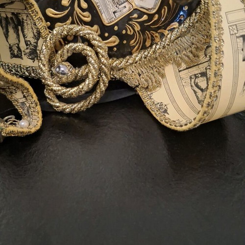 Venetian Jester Mask handmade, like new, with Swarovski vintage details