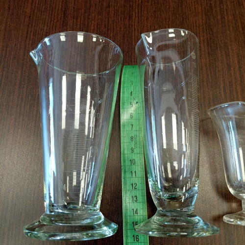 Vintage volumetric glasses from Czechoslovakia used, set of four, 1960s