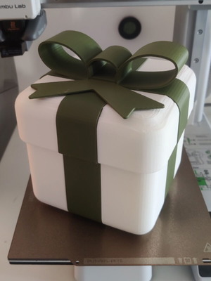 Present box new, printed gift-shaped box