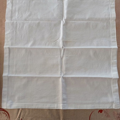 Set of 10 white handmade dinner napkins 53x53 cm