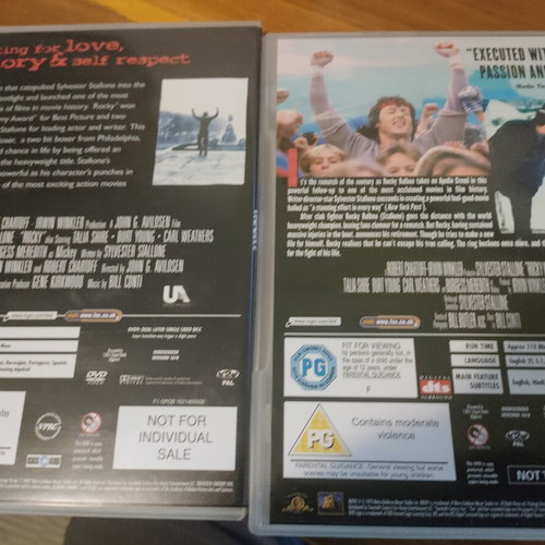 Rocky DVD collection 5 movies like new, English subtitles