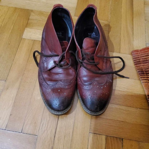 Men's leather shoes used, size 44, scarponi style