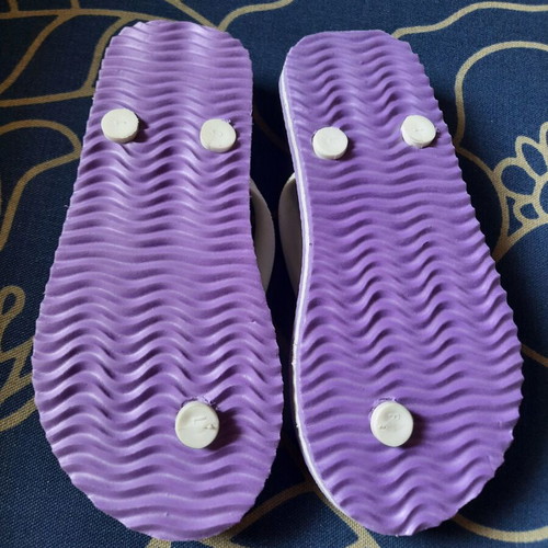 Children's flip-flop sandals size 32, purple and white