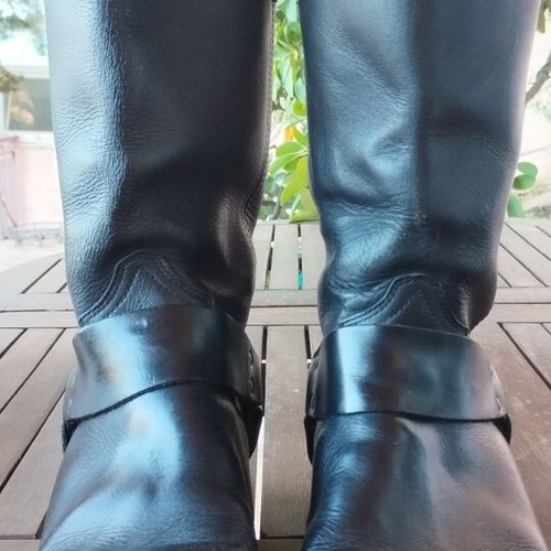 Ciak Milano leather biker boots size 45 used, classic harness style