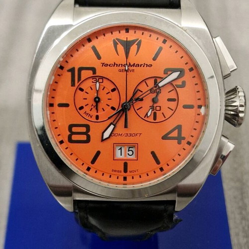 TechnoMarine US Navy Orange Chrono Big Date wristwatch used
