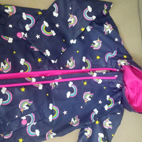 Waterproof girls' jacket used, size 116 cm, age 6
