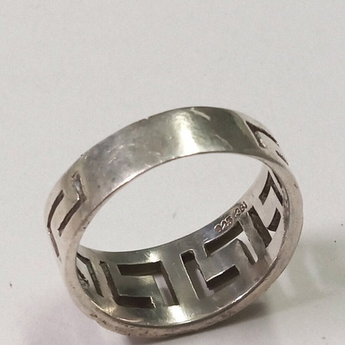 Silver ring 925 Meander size 9.75 handmade