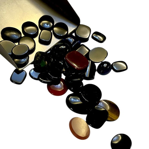 Black Onyx stones like new, pack N17 with 49 pieces