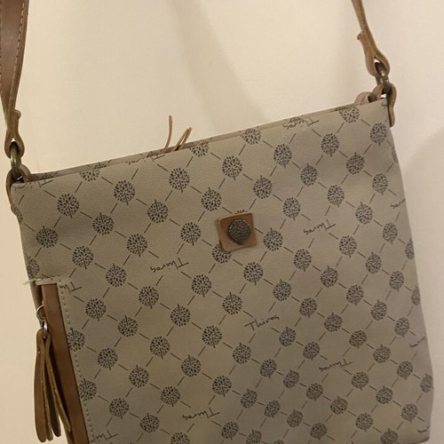 Thiros Patterned Crossbody Bag like new, beige and brown