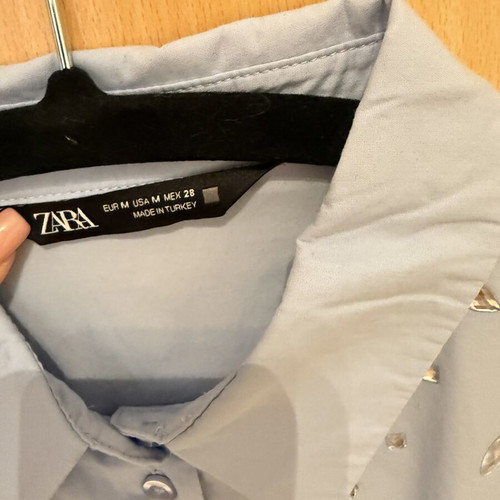 Zara blue shirt with stones used, size M