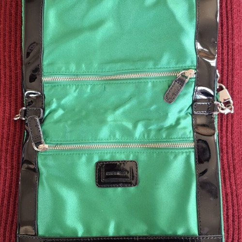 Karen Millen Black and Green Handheld Clutch Bag like new