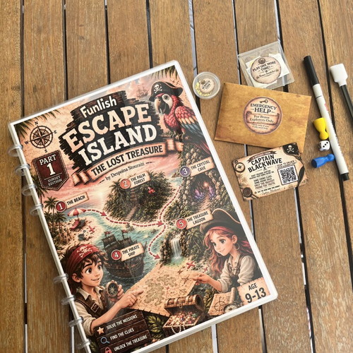 Escape Island interactive puzzle book for kids 9+ new