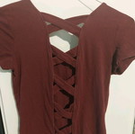 Bershka t-shirt used, burgundy, size M