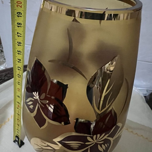 Vase new in brown gold vintage shades
