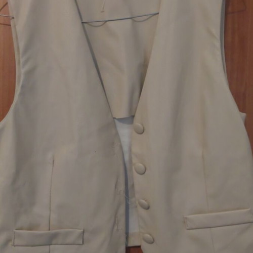 Leather vest new collection white beige small-medium like new