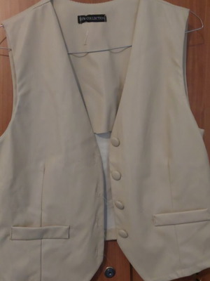 Leather vest new collection white beige small-medium like new