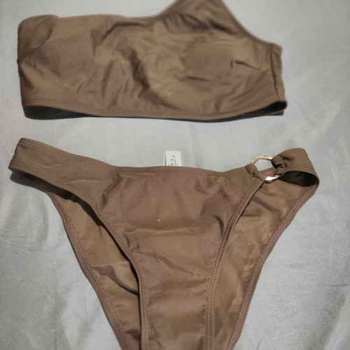Bikini swimsuit new, brown, size M-L, padded cups and high-waisted bottom
