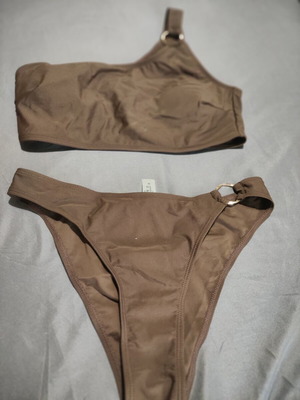 Bikini swimsuit new, brown, size M-L, padded cups and high-waisted bottom