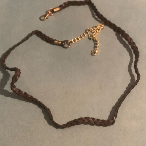 Leather belt braided style like new, brown adjustable
