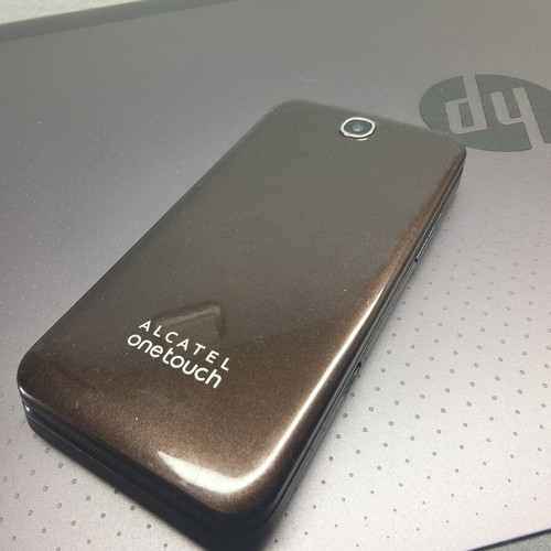 Alcatel mobile phone, brown
