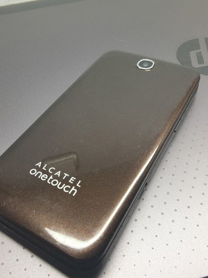 Alcatel mobile phone, brown