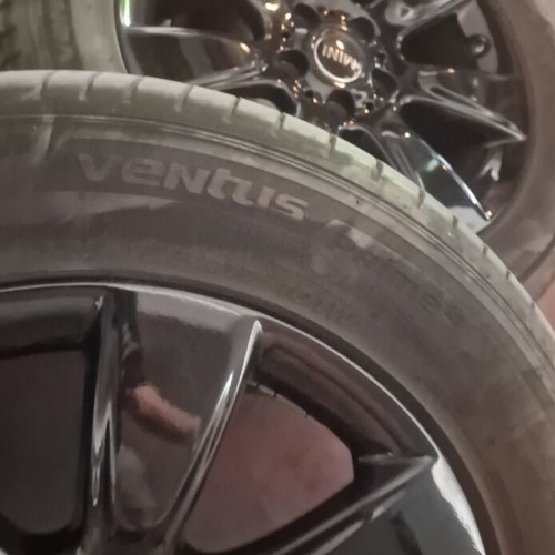 Mini 225 55 17 tires and rims like new, genuine black wheels