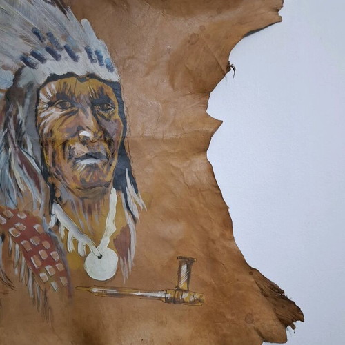 Decorative Handmade Leather Wall Art Like New