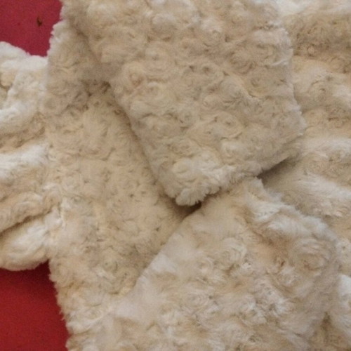 Absorba baby faux fur coat off-white with black bows, like new