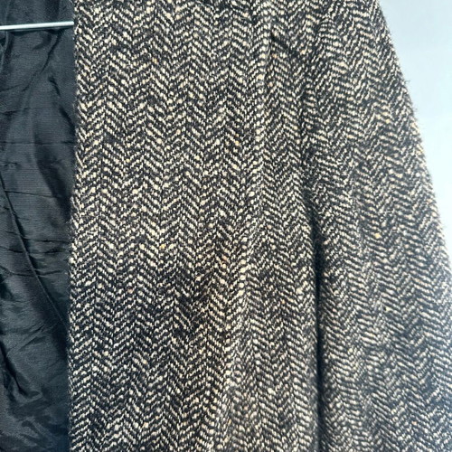 Zara wool blazer used, brown herringbone pattern