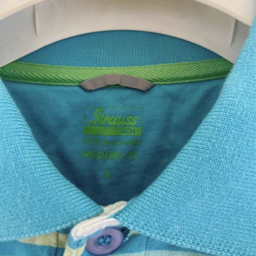 Polo shirt Strauss like new, green and turquoise, size S