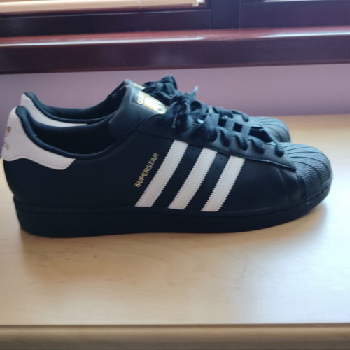 Adidas Superstar sneakers size 52.5, black and gold