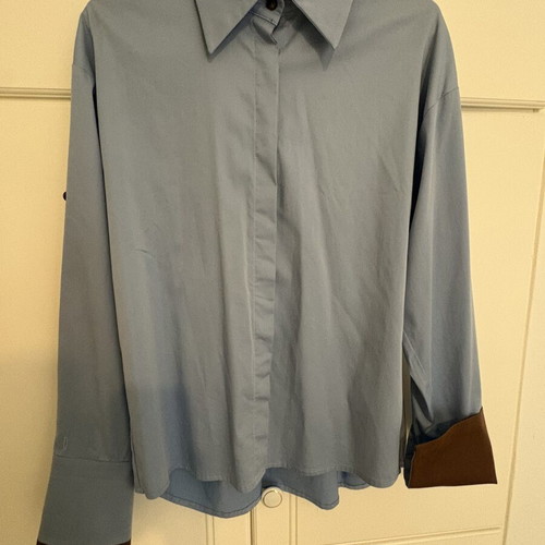 Libelloula women's shirt new with brown sleeve details, size S/M