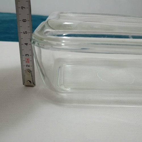Duralex France Vintage glass butter dish used