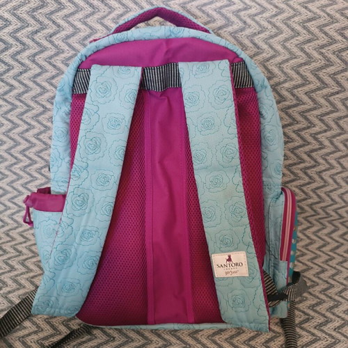 Santoro school backpack used without front flowers