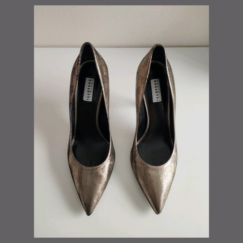 Fratelli Rossetti pumps used, size 38.5, metallic gold