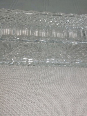 Glass butter dish like new 18cm x 10cm