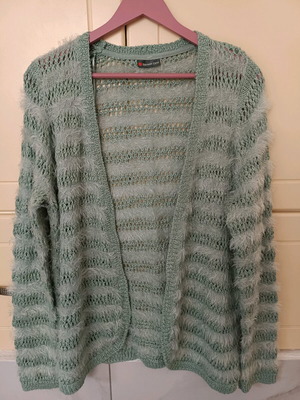 Women's cardigan like new mint color with unique knit pattern