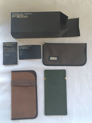 Eyeglass cases new, Harrods, Versace, Silhouette & Porsche Design with box and card