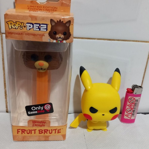 Funko Pop Pez Monster Cereals Fruit Brute and Pikachu figure used