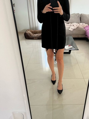 Zara black mini dress with ruffles new unworn, size S