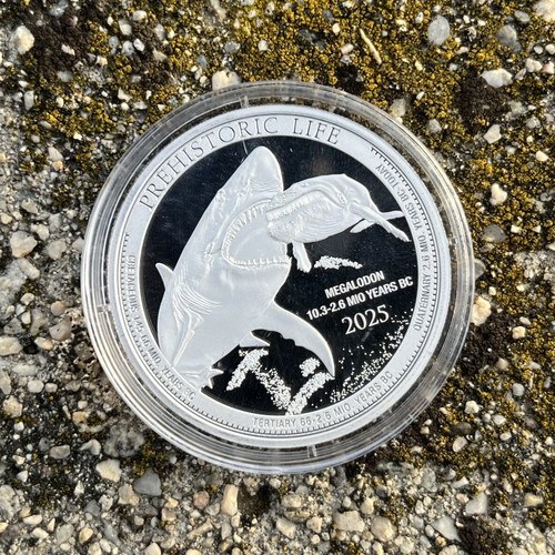 Silver coin 1 oz Megalodon 2025 new