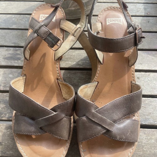 Camper sandals size 40 used, brown